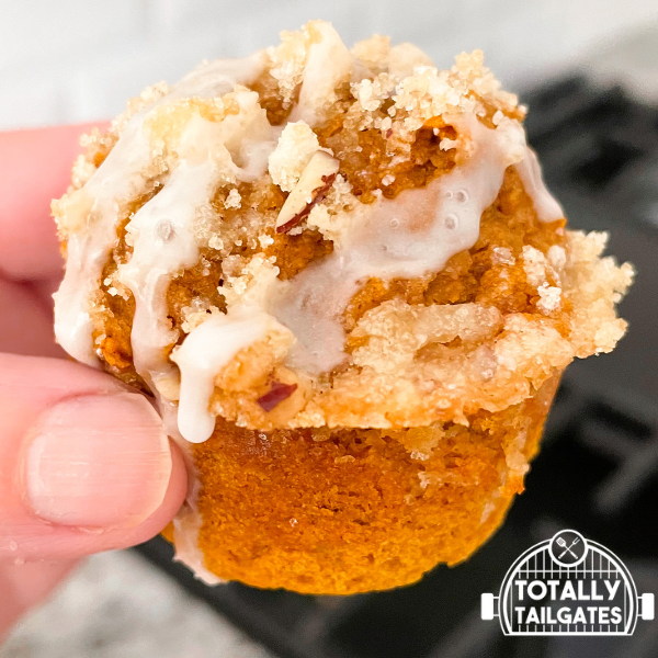 Easy Pumpkin Spice Muffins with Streusel & Glaze Toppings